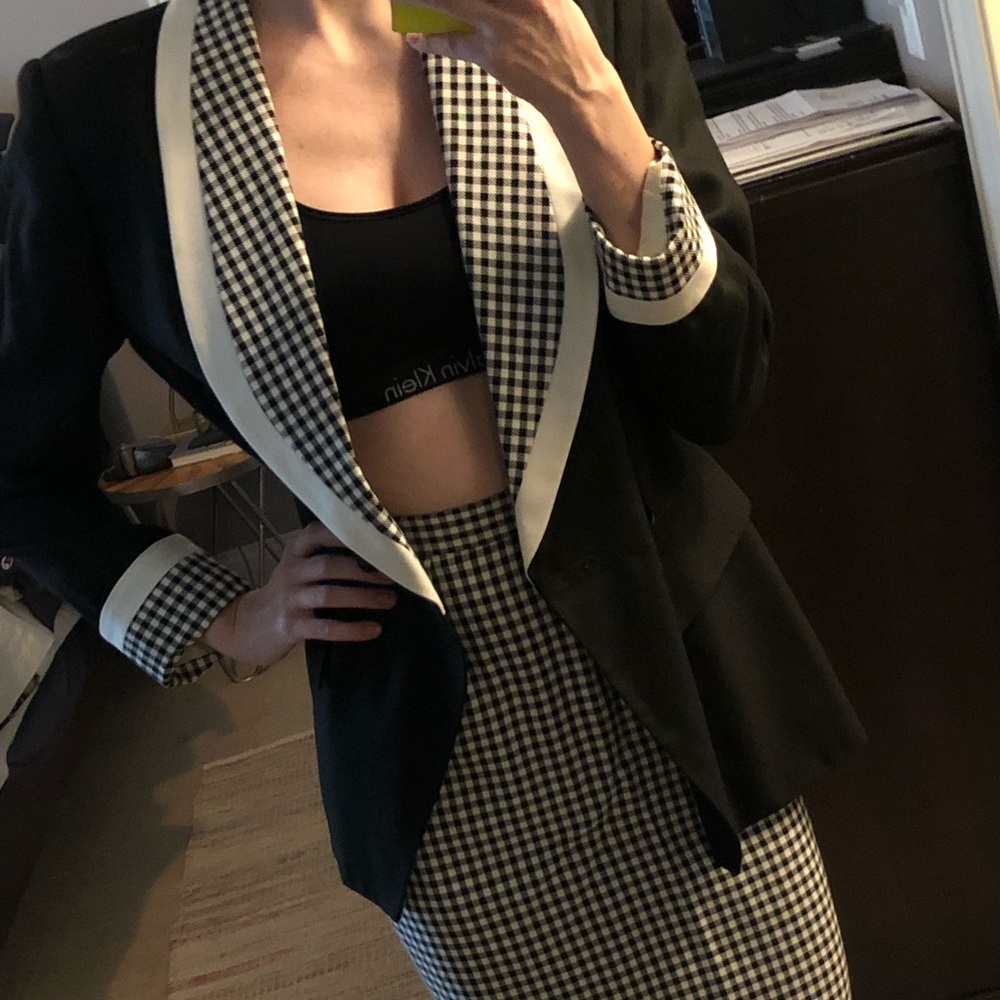 Vintage Rafael black and white checkered blazer only
